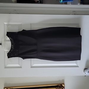 "Deep V" little black dress with lace
